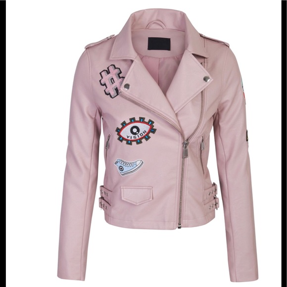 Love Tree pink faux leather bomber jacket. Lowest price today! - Picture 4 of 16